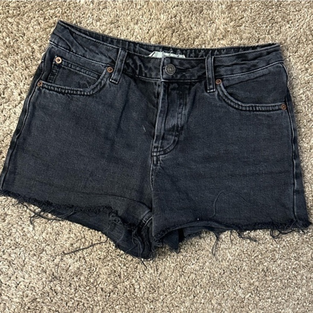 Topshop Moto Ashley black shorts button fly size 6 ww